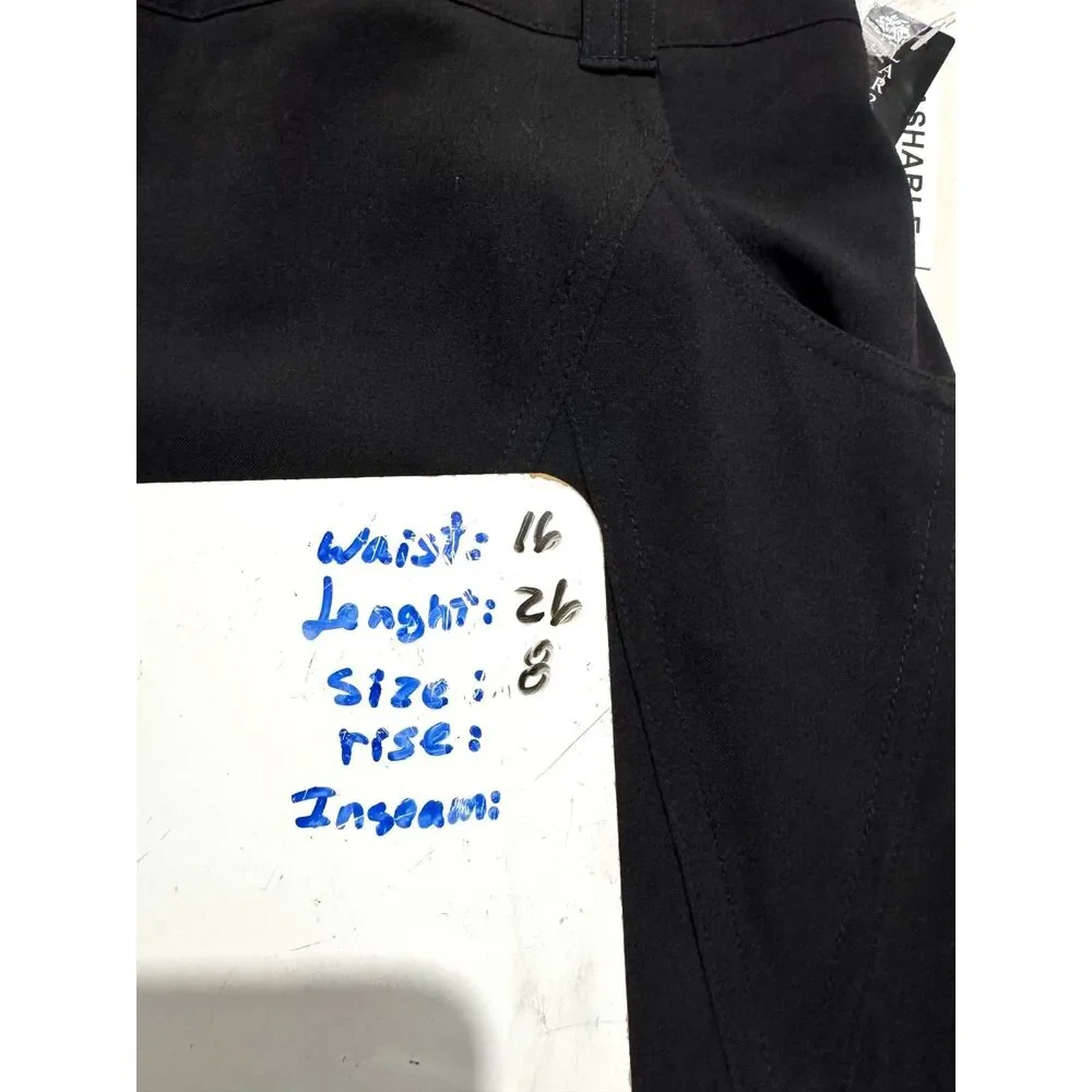 Larry Levine flare skirt black casual career preppy business casual women 8 New